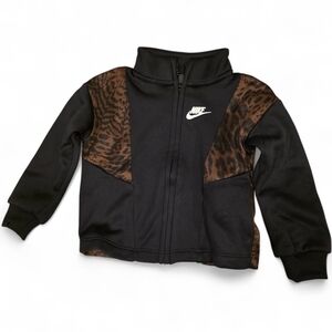 Nike Black and Brown Cheetah/Leopard Print Jacket 18M Girls NWT